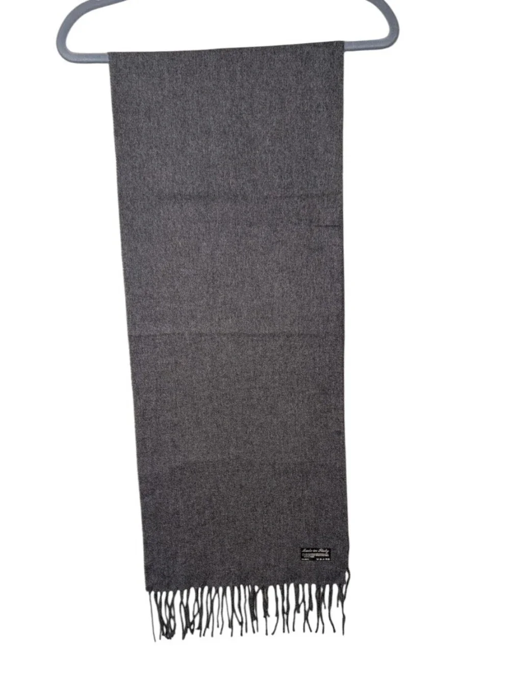 Cejon Gray Acrylic Scarf Made in Italy Soft Fringe Warm Winter Neck Wrap muffler